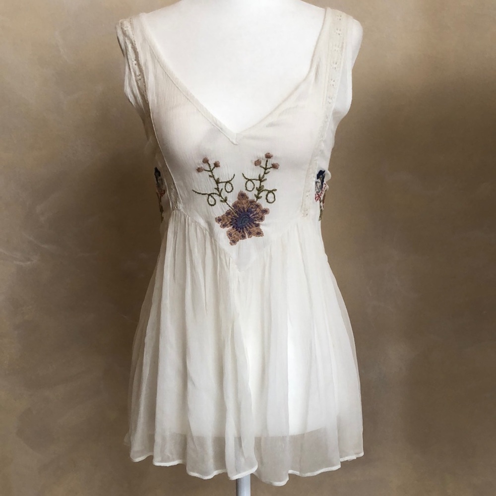 Rare Vintage Freepeople Floral Embroidered top